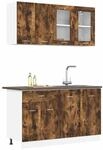 vidaXL K&uuml;cheneinheit Lyon 4 pcs Ger&auml;ucherte Eiche Holzwerkstoff, Moderne