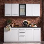 Homestyle4u K&uuml;chenzeile 200 cm Wei&szlig; - K&uuml;chenblock ohne Elektroger&auml;te