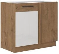 Kuechen-preisbombe Vigo Eckunterschrank 105 Eiche Lancelot Wei&szlig; Hochglanz
