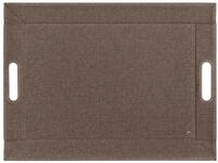 FREEFORM Serviertablett gro&szlig; mit Griffen und Textilstruktur Braun 41&times;55 cm,