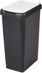 TONTARELLI Touch&lift Abfalleimer 45 Liter Einheit schwarz mit wei&szlig;em Deckel 46