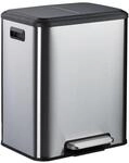 Relaxdays M&uuml;lleimer 2 x 15 Liter, K&uuml;chenm&uuml;lleimer mit entnehmbare Inneneimer,