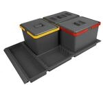 SOTECH Abfallsammler Metropolis PTC28 08050 7F 15+15+15L mit Deckel M&uuml;llsystem...
