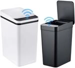 Relaxdays M&uuml;lleimer Sensor 2er Set, 9L & 15L, elektrischer Deckel,