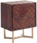 Wohnling Nachttisch Akazie Massivholz 45x40x57 cm Nachtschrank Boxspringbett,