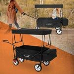 Hauki Bollerwagen faltbar mit Dach, Handwagen klappbar f&uuml;r Kinder, Strand,...
