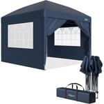 Zelsius Faltbarer Pavillon 3x3 m mit Seitenw&auml;nden | Blau | Pop-Up Faltpavillon...