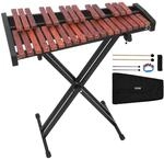 VEVOR Glockenspiel, 32 Noten, professionelles Xylophon-Schlaginstrument aus Holz, mit