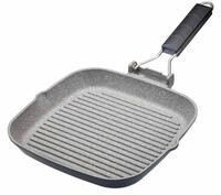 MasterClass Induktionsgeeignete Antihaft-Grillpfanne mit Klappgriff, 24 cm (9,5"),