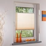 Liedeco&reg; Plissee verspannt mit Klemmtr&auml;ger / 90 x 150 cm beige (Breite x...