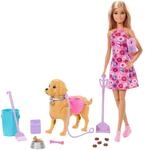 Barbie Hundespaziergang Spielset, enth&auml;lt einen Spielzeughund, der gehen und