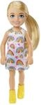 Barbie Chelsea Doll (Blonde) Wearing Rainbow-Print Dress and Yellow Shoes, Toy...