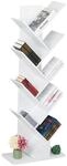 Relaxdays B&uuml;cherregal, 9 Ebenen, HBT: 138 x 51 x 25 cm, Baum-Design, wei&szlig;