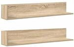 vidaXL Wandregale 2 STK. Sonoma-Eiche 100x16,5x16,5 cm Holzwerkstoff,...