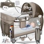 Kidiz&reg; Babybett Reisebett Kinderreisebett klappbar mit Matratze & R&auml;der...