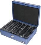 HMF 208-05 Geldkassette Euro-M&uuml;nzbrett 25 x 18 x 9 cm, blau