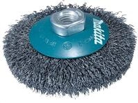 Makita D-77512 Rundb&uuml;rste &Oslash; 115 mm INOX, gewellt, Edelstahldraht, M14 Gewinde