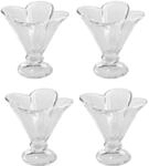 INTIRILIFE 4er Set Eisschalen aus Glas - 12.2 x 11.2 cm - 4 x 150 ml -...