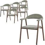 ML-Design Esszimmerst&uuml;hle 6er Set mit Armlehne, K&uuml;chenst&uuml;hle Gr&uuml;n,