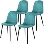 ML-Design Esszimmerst&uuml;hle 4er Set, Petrol, K&uuml;chenstuhl mit Samtbezug,