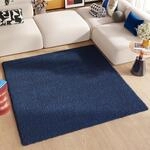 TAPISO Essence Teppich Quadratisch Shaggy Hochflor Langflor Dunkelblau Blau Einfarbig