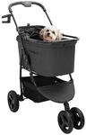 vidaXL Faltbarer Haustierwagen Schwarz 78 x 54 x 101 cm Polyester, Moderner,