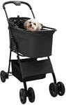 vidaXL Faltbarer Haustierwagen Schwarz 81 x 47 x 99 cm Polyester, Moderner,