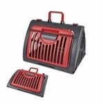 Transportbox, faltbar, Kunststoff, 46 x 35 x 33 cm, Anthrazit Rot