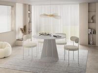 WFL GROUP Esstisch Rund Ausziehbar mit Lamellen im Loft-Stil &ndash; 100 bis 180 cm...