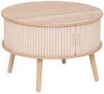 Atmosphera &ndash; Runder Couchtisch Nysos, Beige und Holz, Durchmesser 60 x H&ouml;he...