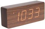 Karlsson Wecker Tube - Dunkles Holzfurnier, wei&szlig;e LED - 21x9x4,5cm
