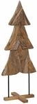 vidaXL Weihnachtsbaum mit St&auml;nder Braun 151 cm Massivholz Teak, Weihnachtsdeko,