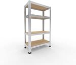 shelfplaza Home 100x60x30 cm Schwerlastregal in verzinkt mit 4 B&ouml;den und 175 kg