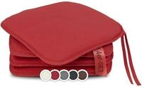 ZOLLNER 4er Set Sitzkissen in 38x38cm - gem&uuml;tliche Stuhlkissen mit...