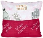 Hergo Sofahelden Kissen mit Taschen 43x43cm - Herzensmensch 9084