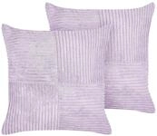 Beliani Set aus 2 dekorative Kissen aus Cord 43 x 43 cm Violett Millet