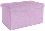 INTIRILIFE Faltbare Sitzbank 49x30x30 cm in Lotus ROSA - Sitzw&uuml;rfel mit Deckel...