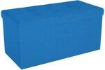 INTIRILIFE Faltbare Sitzbank 76x38x38 cm in Ozean BLAU - Sitzw&uuml;rfel mit Deckel...