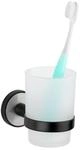 WENKO UV-Loc&reg; Zahnputzbecherhalter Udine, satinierter Glas-Becher mit...