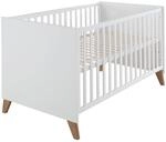 roba Babybett Ole 70 x 140 cm - Mitwachsendes Gitterbett mit F&uuml;&szlig;en aus Massivholz -