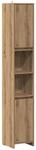 vidaXL Badschrank Artisan-Eiche 30x30x183,5 cm Holzwerkstoff, Badezimmerm&ouml;bel,