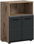 xonox.home &ndash; Standschrank breit Ice 60x80x30 cm in Korpus Nox Oak Nachbildung und