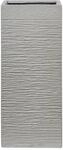 Blumentopf hellgrau quadratisch 26 x 26 cm mit Loch modern 60 cm hoch DION