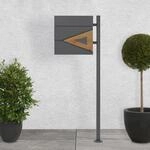 ECD Germany Standbriefkasten mit Zeitungsfach, Design Briefkasten mit Pfosten,