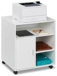 Relaxdays Rollcontainer mit 5 F&auml;chern & T&uuml;r, B&uuml;ro Beistellcontainer, mit Rollen,
