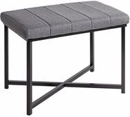 HAKU Bank, grau, schwarz, Metall, Textilgewebe - Ma&szlig;e: B 59 x H 46 x T 39 cm, Style: