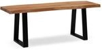FineBuy Sitzbank 120 cm Massivholz ohne Lehne Baumkante Akazie - Bank f&uuml;r...