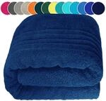 Lashuma Saunahandtuch London extra langes Saunatuch 80x220 cm Marine Blau