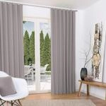 Beautissu 2er Set Thermovorhang Gardine 140x245 cm Grau &ndash; Thermogardine Set