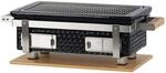 BBQ-Toro Keramik Tischgrill mit Holzunterlage | 50 x 23 x 17 cm | Hibachi...